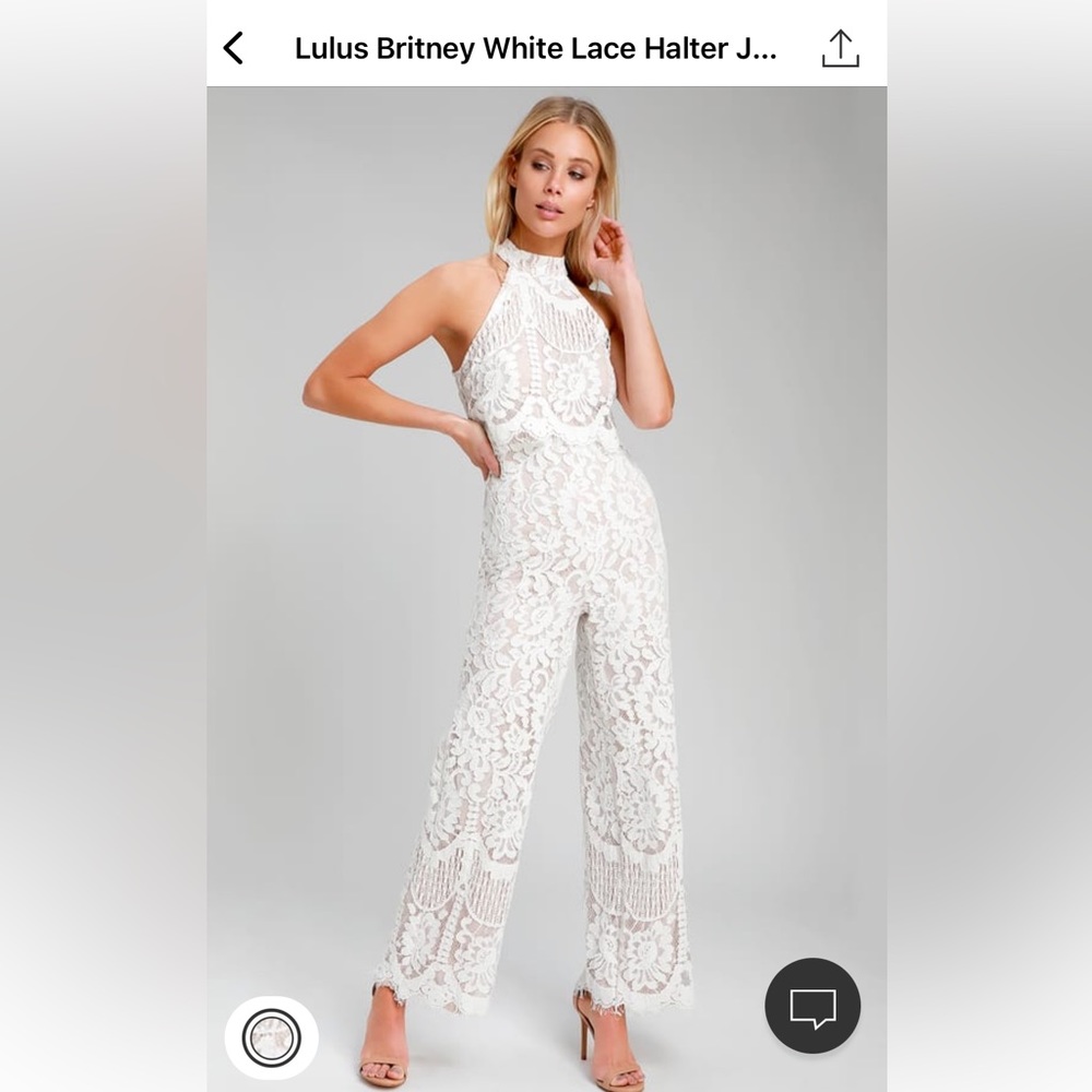 Lulus white lace jumpsuit